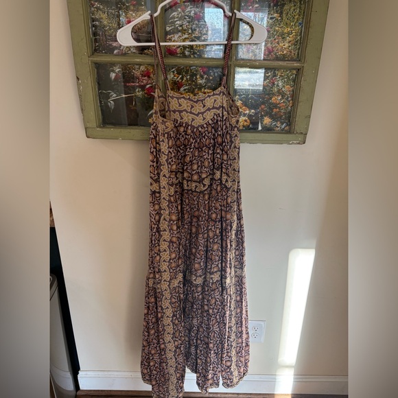 Kinga Csilla Turner Floral Neroli Dress Brown Bohemian Cotton Size Small - Picture 5 of 5